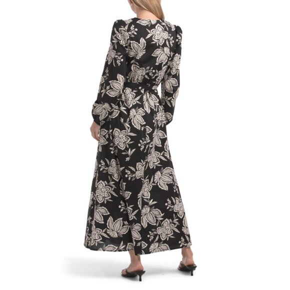 LA PICCOLA CREATIVA Italy Long Sleeve Floral Wrap Maxi Dress - Picture 2 of 2